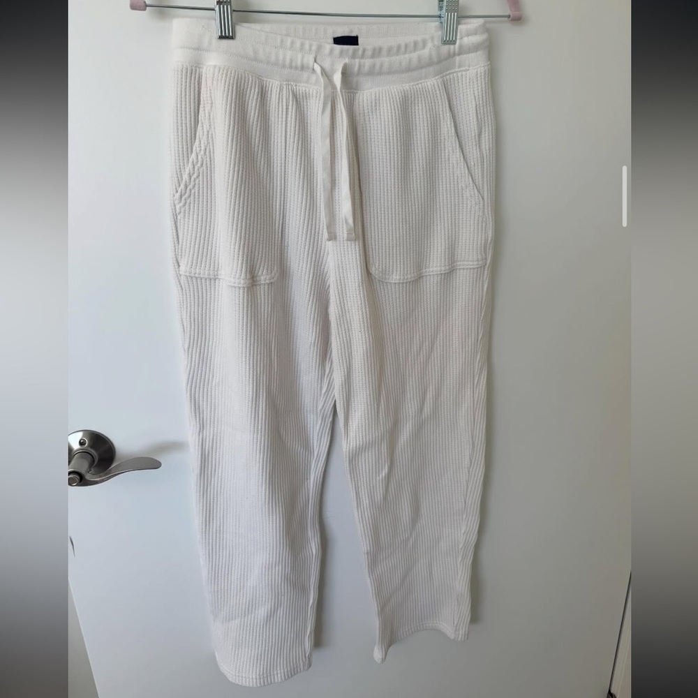 Women's White Waffle Knit Pants